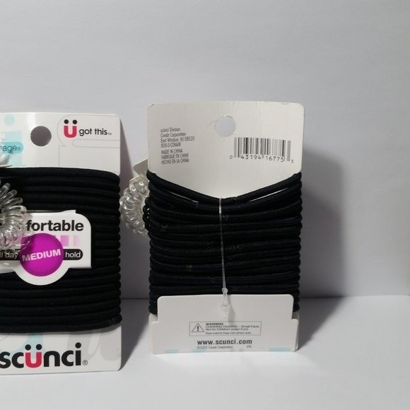 2 Scunci Comfortable Medium Hold Black Hair Ties - Picture 5 of 8